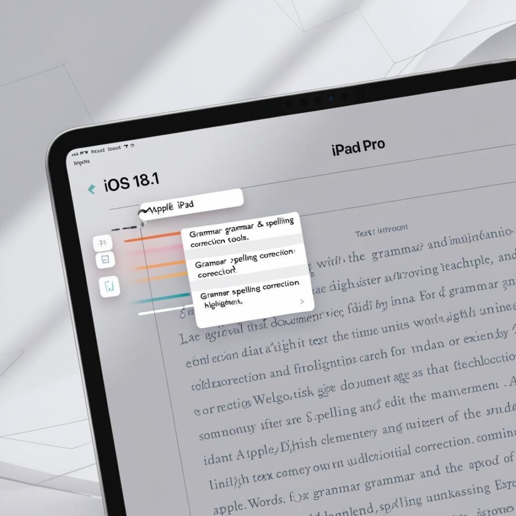 iOS 18.1 features showcasing Apple’s AI-powered tools for proofreading, rewriting, and editing text on an iPhone screen