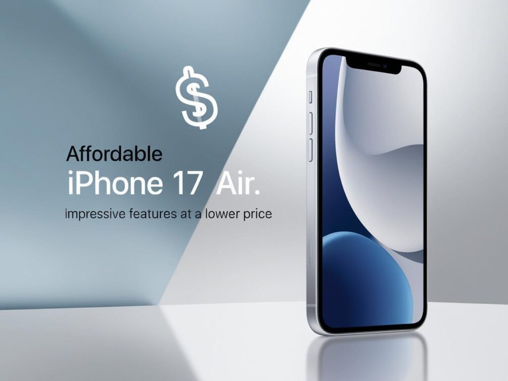 Nextgen iPhone 17 Air showcasing its sleek design and affordable pricing, emphasizing Apple's push for budget-friendly options.