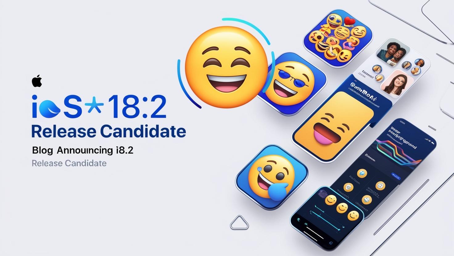 Apple iOS 18.2 Release Candidate with Genmoji, Image Playground, and ChatGPT integration on a sleek digital background.