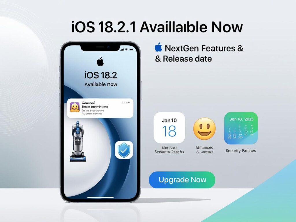 iOS 18.2.1 update features new emojis, smart home integration, and performance improvements for iPhone.