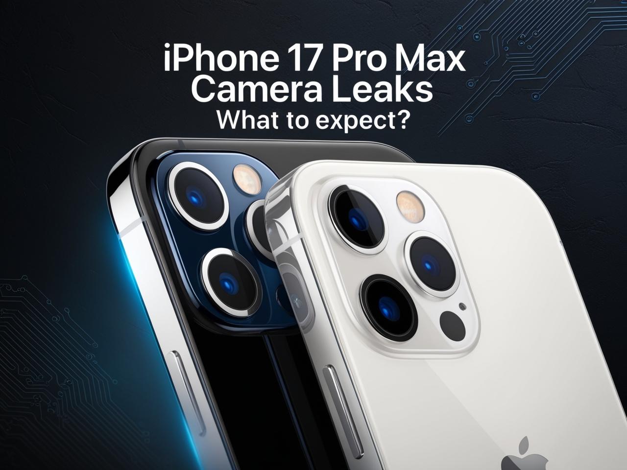 Close-up of iPhone 17 Pro Max with glowing camera lenses showcasing upcoming camera design leaks