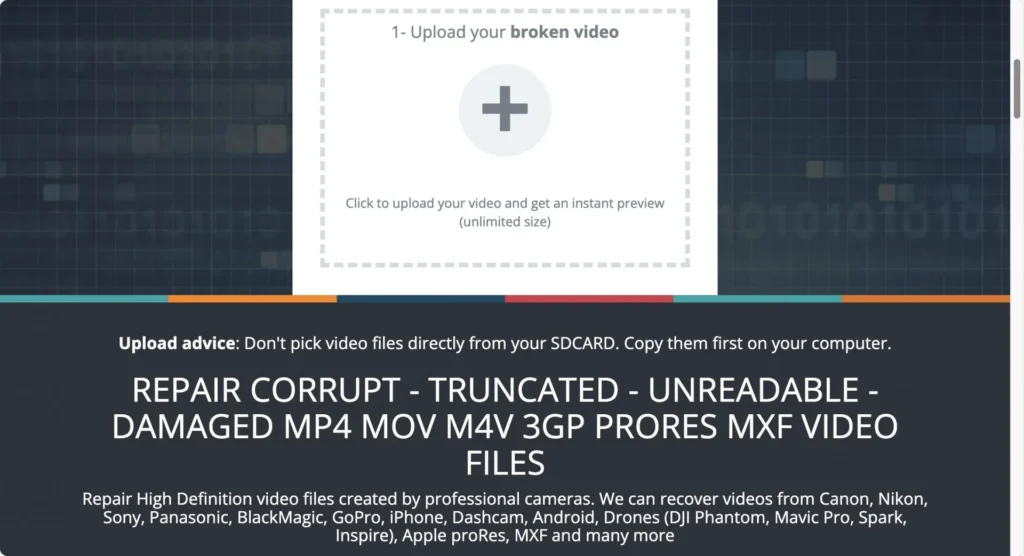 Video repair online free using Fix.Video, a user-friendly browser-based tool supporting MP4, AVI, and MOV formats.