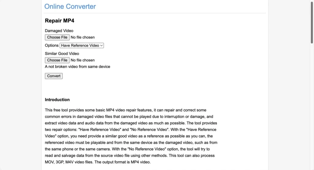 Free online MP4 video repair service with drag-and-drop functionality