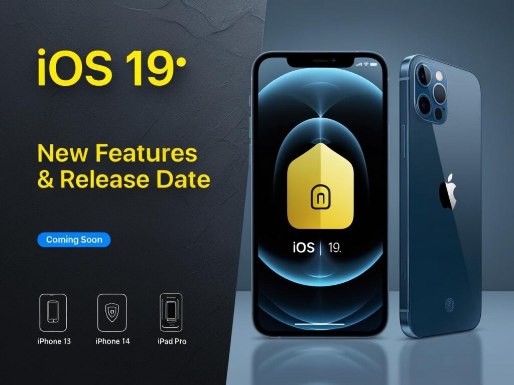 iOS 19 update screen showing features